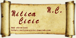 Milica Čičić vizit kartica